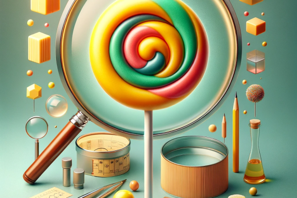 DALL·E 2024-01-06 03.42.08 - Photorealistic image of a candy lollipop with a solid color background, depicting the concept of in-depth analysis and problem identification. The lol
